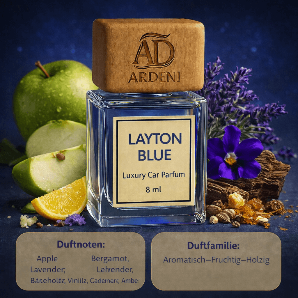 LAYTON BLUE Auto Duft | ARDENI - Luxuriöser Autoduft mit fruchtigen und holzigen Noten.