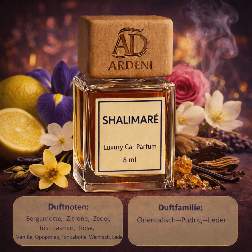 SHALIMARÉ Auto Duft als luxuriöses Autoparfum mit blumigen und orientalischen Duftnoten.