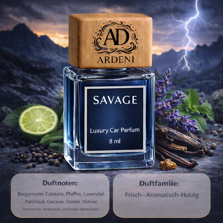  In der Basis sorgen Vanille aus Papua-Neuguinea und Ambroxan für eine warme, leicht süße und langanhaltende Note, die im Auto dezent präsent bleibt.